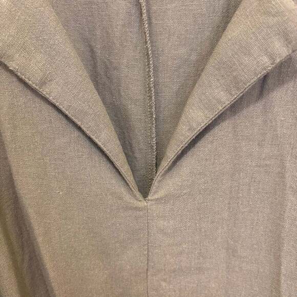 Adyson Parker Women's Linen Blend Tiered Ruffle Pockets Midi Dress Brown Size M - Picture 4 of 9